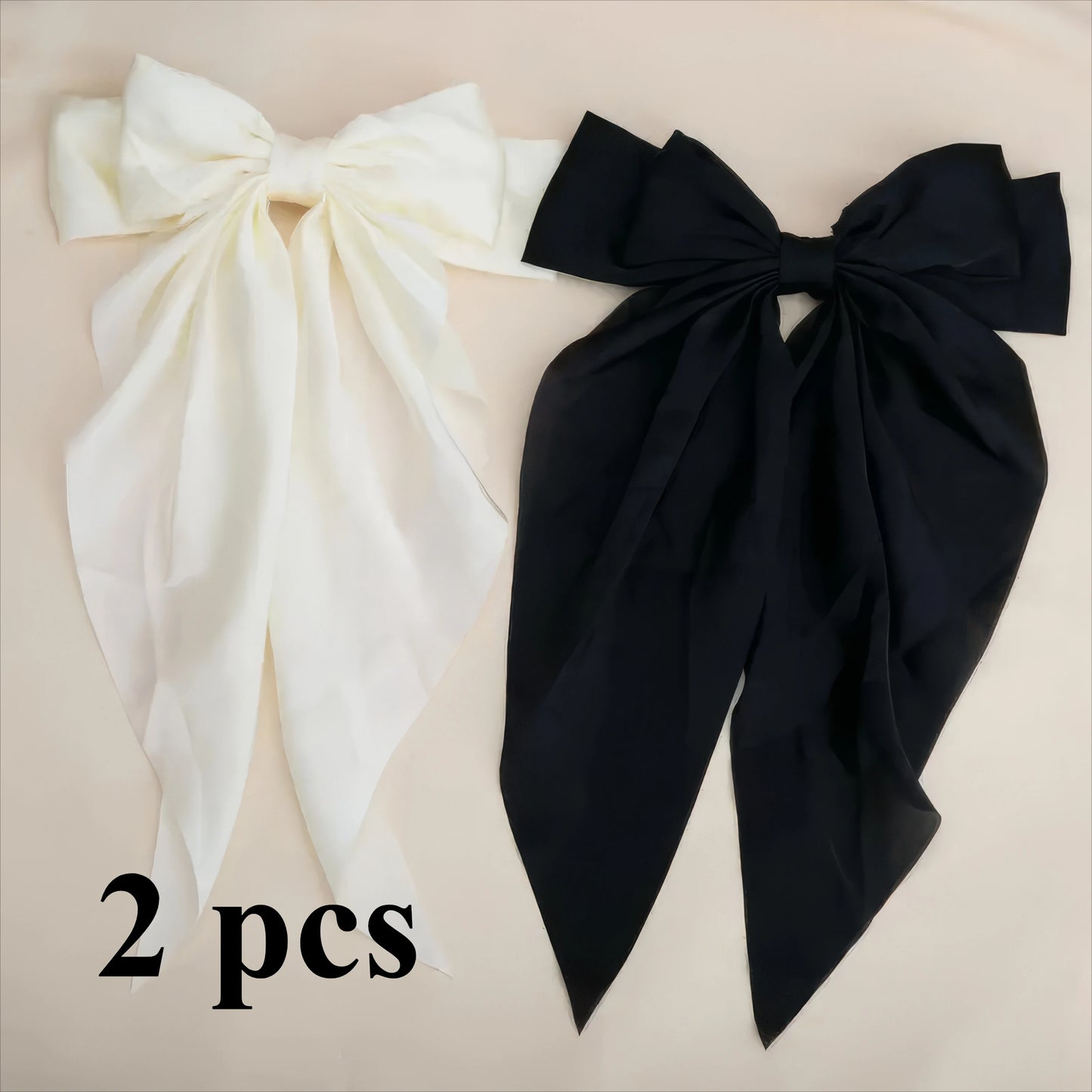 2 Women's Black and White Bow Hair Clips, Elegant Hair Accessories, Fashionable, Suitable for Daily Hair Accessories
