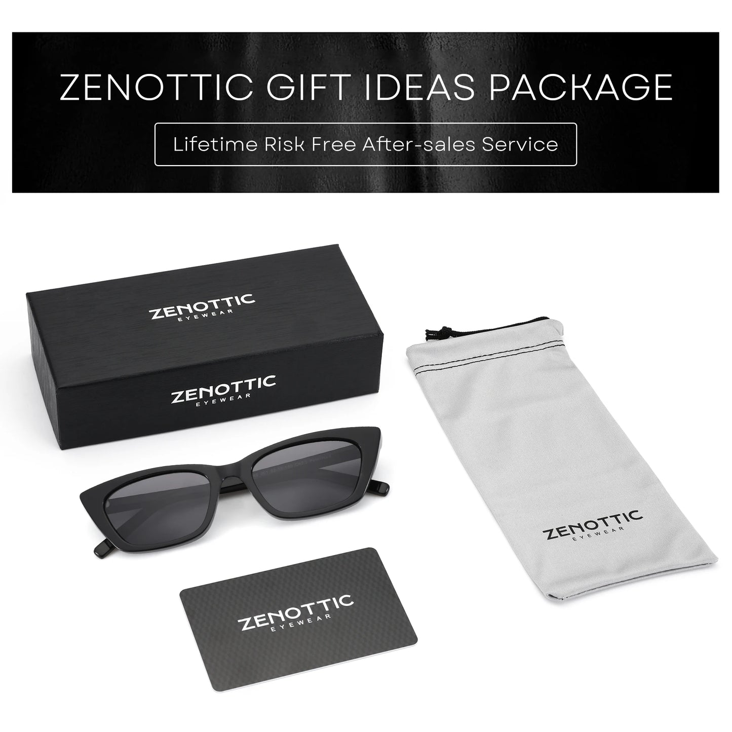 ZENOTTIC Handmade Acetate Polarized Sunglasses Fashion Small Women Cat Eye Shade UV Protection Sun Glasses Trendy