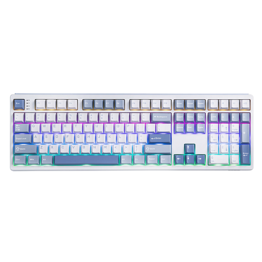 EPOMAKER TH108 100% Full Size Gasket Wired/BT/2.4Ghz Wireless NKRO Mechanical Gaming Keyboard 10000mAh Battery RGB Backlit