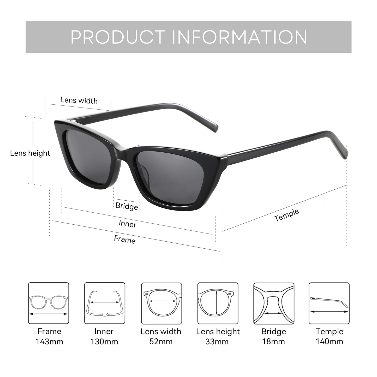 ZENOTTIC Handmade Acetate Polarized Sunglasses Fashion Small Women Cat Eye Shade UV Protection Sun Glasses Trendy