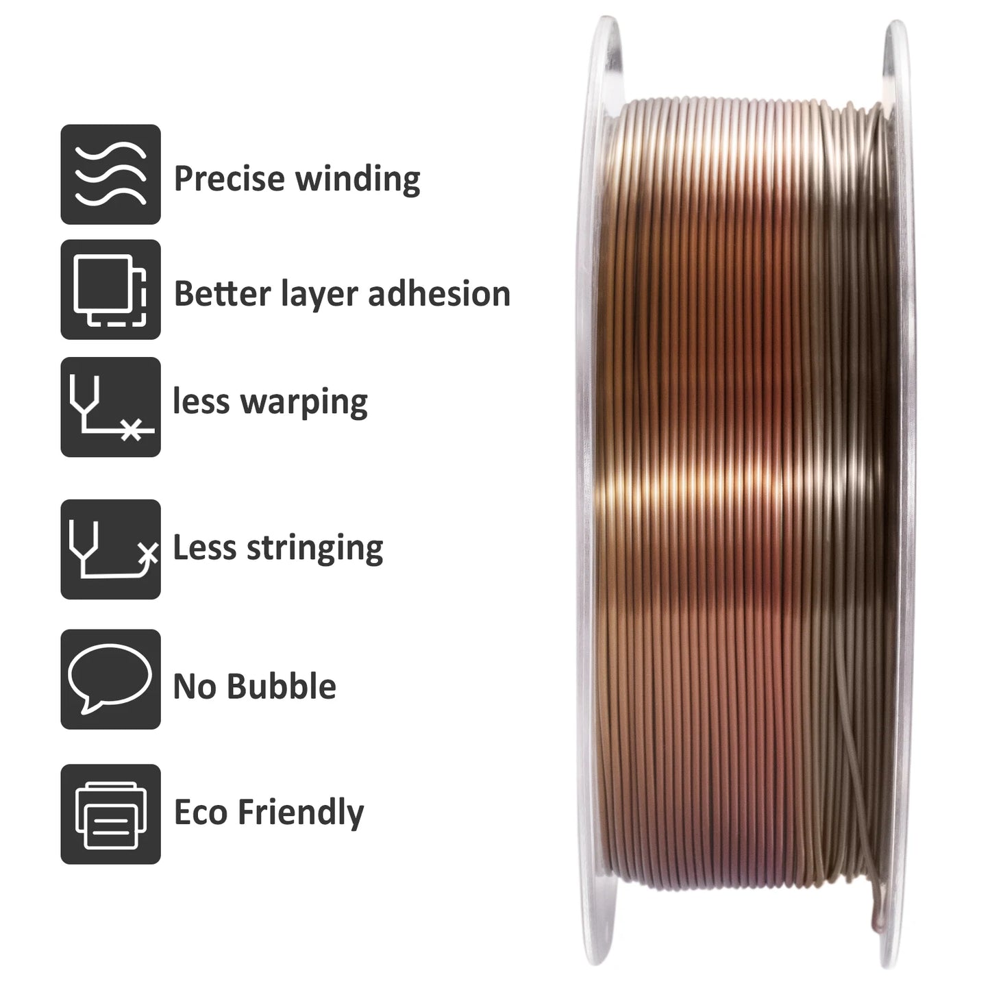 GEEETECH 10Kg 3d Silk PLA Filament 1.75mm Spool Wire For 3D Printer Material,Safety, Vacuum packaging