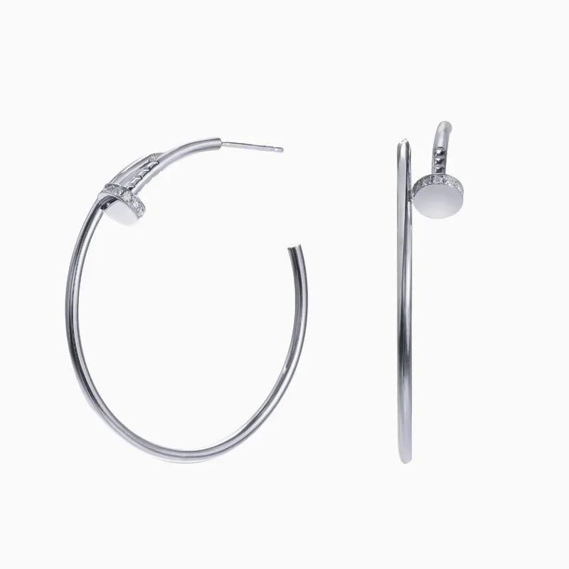 Moissanite Earrings Real 925 Sterling Silver Large Hoop Earrings for Women D Color VVS1 Lab Diamond Wedding Stud Fine Jewelry