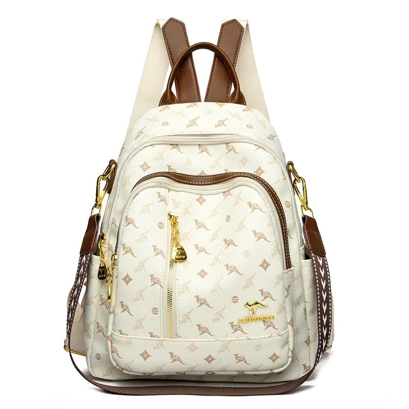 New Classical Fashion High Quality Soft Leather Travel Backpack Women Large Capacity Luxury Shoulder Bags School Bag Backpacks