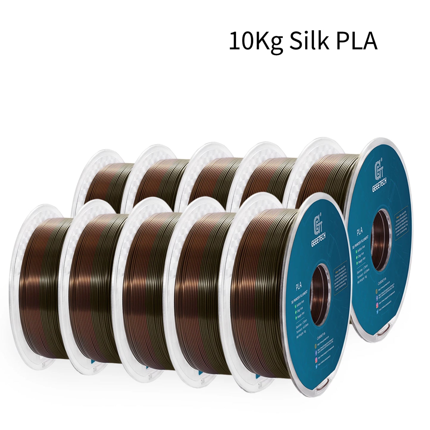 GEEETECH 10Kg 3d Silk PLA Filament 1.75mm Spool Wire For 3D Printer Material,Safety, Vacuum packaging